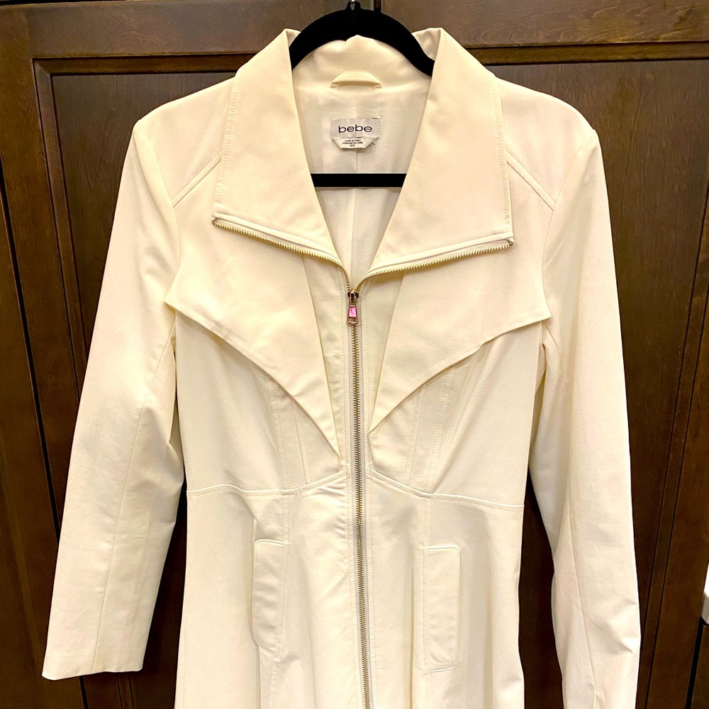 Off white flared coat